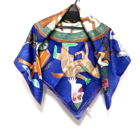 Louis Vuitton Vintage, Pre-owned Silk scarves Blauw, unisex, Maat:ONE Size