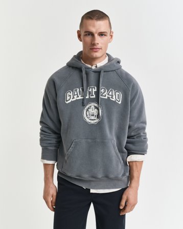 GANT Herren Graphic Hoodie (M) Grau