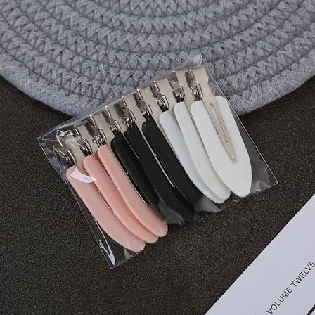 9-pack hårklämmor utan böjning - Hårklämmor utan veck för styling av näbbmus
