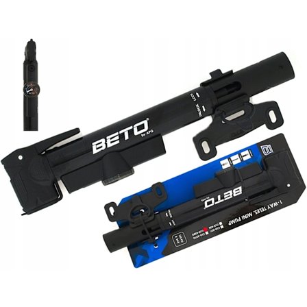 BETO CLD038G Cykelpumpe med Manometer - Avanceret Multiventil, Op til 8 Bar Tryk