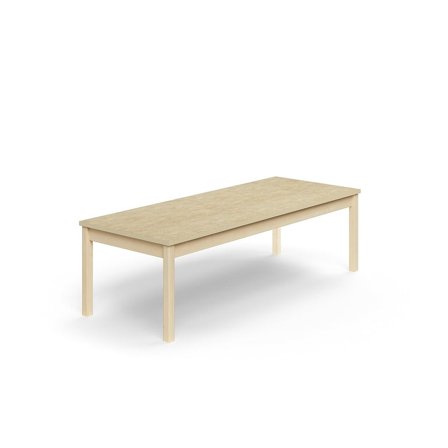 Bord DECIBEL, 1800x700x530 mm, ljuddämpande linoleum, björk/beige