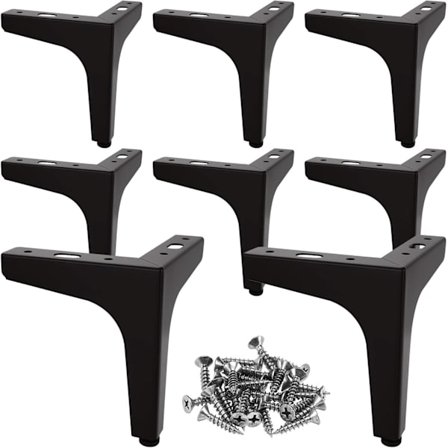 8 stk. svarte møbelben i metall, 10 cm svarte sofaben, moderne møbelben i metall for sofa, bord, _jarx