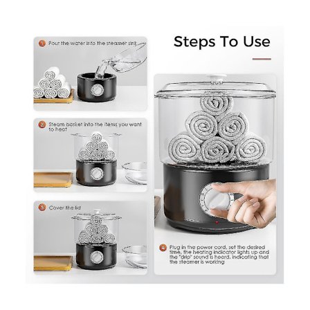 Hurtig oppvarming Spa Håndkle Steinvarmer Varmer Håndkle Damper Dagtid Flere Bruk For Neglesalong Barbe-yuhao