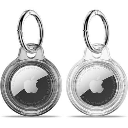 【2 stk】 Airtag-holder Air Tag-etui med nøglering, ridsefast Airtags-nøglering til Apple Air Tags, Airtag-tilbehør til GPS-objektsøger-tracker,