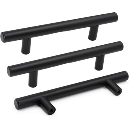 15-pack 96 mm Svarta Möbelhandtag för Köksluckor, Rostfria Dörrhandtag för Garderober, Skåp, Kök.