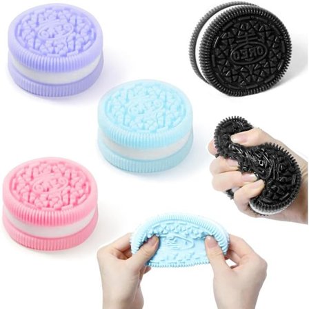4 st. Kex Stress Relief Leksak för Oreo, Taba Squishy för Oreo, Nypande Kex Simuleringsleksak för Oreo Fufu Squishy Stress Relief Leksak