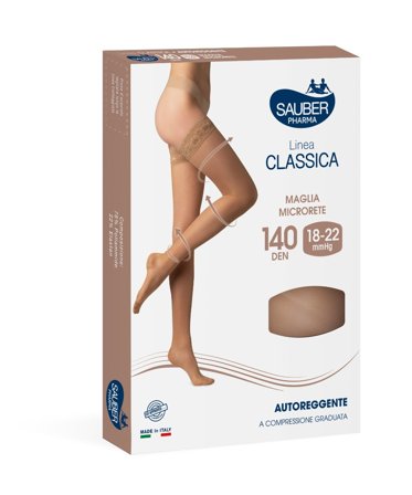 Sauber Linea Classica Calza a Compressione 140 Den Autoreggente