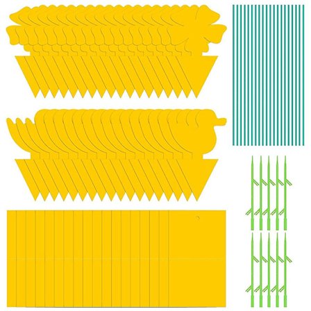 Fluesnapper, 84 Stykker, Gule Plader, Frugtfluesnapper, Hængende Og Stikkontakt Fluesnapper, Frugtfluesnapper