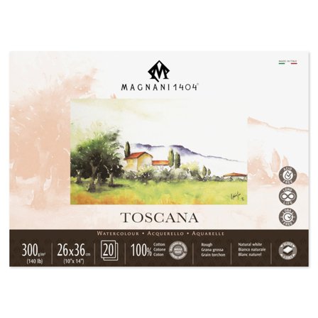 Watercolour Pad Toscana 100% Cotton 300gx36cm 20 Sheets