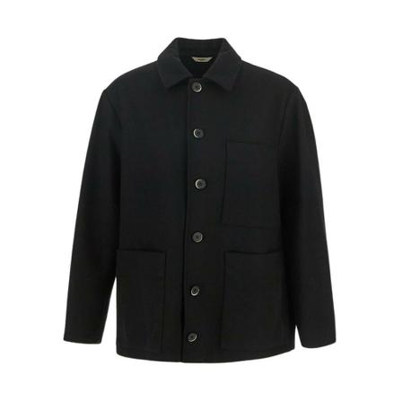 Barena Venezia, Black Wool Coat Zwart, Heren, Maat:S