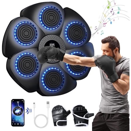 Musikboksningsmaskine, vægmonteret version med boksehandsker