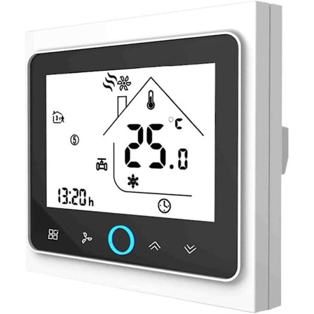 WiFi-termostat för gaspanna - Smart LCD-display (TN-skärm), Vit/Svart