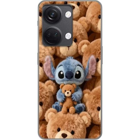 Kompatibelt Mobildeksel til OnePlus Nord 3 Stitch omgitt av brune teddybjørner med en liten teddybjørn i fanget i en søt og koselig kawaii-design
