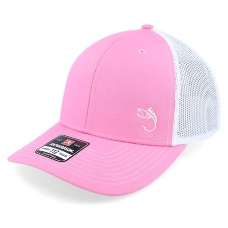 Skillfish - Rosa trucker Keps - White Fish Hook Logo Pink/White Trucker @ Hatstore