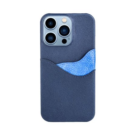 Designet etui for iPhone 13(6,1 tommer) med kortholder i skinn