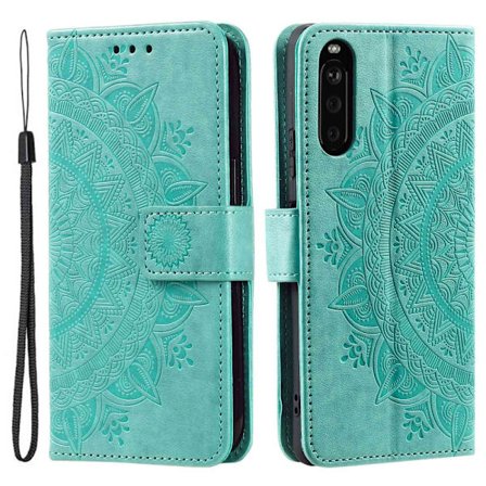SKALO Sony Xperia 10 V Mandala Flip Cover - Turkis