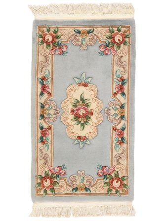Alfombra China 90 Line 69X122 Gris/Marrón (Lana, China)