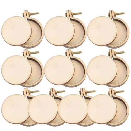 Mini broderibågar i trä för dekoration 40 set små hantverksringar