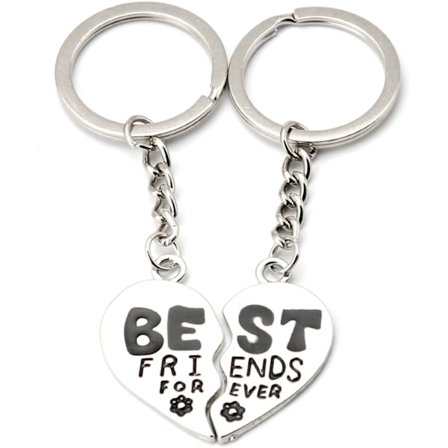 Bestevenner for alltid Halvt hjerte nøkkelring Porte cle Amitie