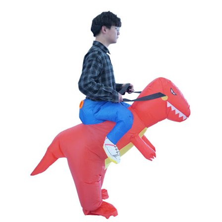 Oppustelig ride-on dinosauruskostume til voksne og børn, sjovt Halloween dinosauruskostume udklædningskostume