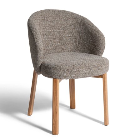 Vero Java Mocca Spisebordsstol - 55,5x60x80,5cm - Komfortabel PU Skum & Posefjedre - Massiv Eg Spisestol med Elegant Design