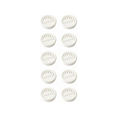 10x Rund Ventilationsgaller i Plast Plot Diameter 39,5mm Höjd 11 mm Skydd för Vägg och Tak, Vit