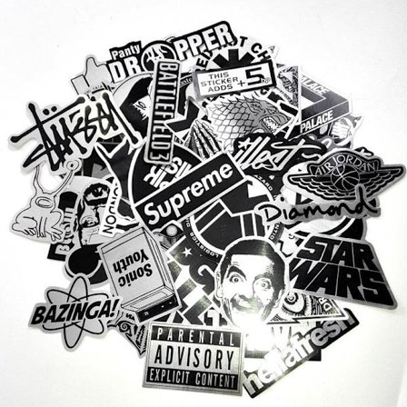 50 stk. Metallklistremerker Vanntett Laptop Skate Mote Graffiti