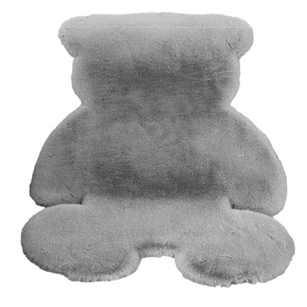 Søt soveromsmatte, myk bjørneformet lodden gulvmatte for barn, tenåringsjenter, romgulv, stue, grå 45x60