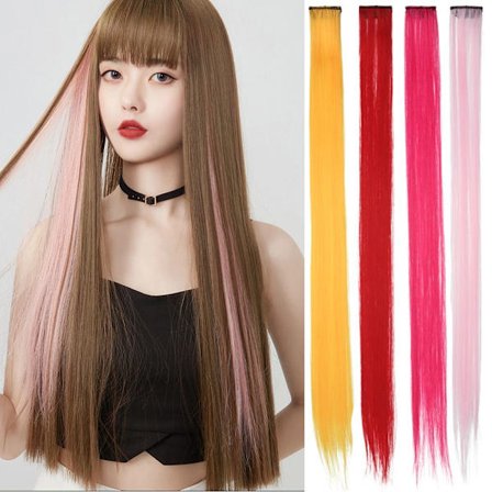 Hårstycken Peruker Hängande öron Peruker rose red