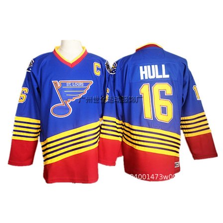 Broderad Hockeytröja – Träningssporttröja i Vintage-stil *L/50* Blues 16-2 Blues