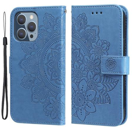 Skalo Iphone 13 Pro Mandala Plånboksfodral - Blå Blå