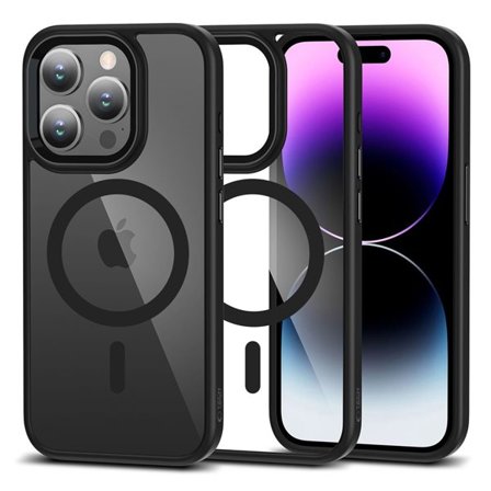 Tech-Protect MagMat MagSafe iPhone 15 Pro-etui - gjennomsiktig svart