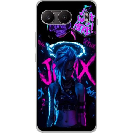 Yhteensopiva Puhelinkuori OnePlus Nord 4 Jinx juliste Arcane League of Legends LoL hahmo neon graffiti pelaaminen fanart Netflix anime suunnittelu