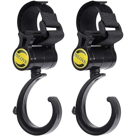2 Pcs Baby Stroller Hooks 360 Multi-use Stroller Hanger Mom Stroller Accessories For Grocery Bag Shopping Bags
