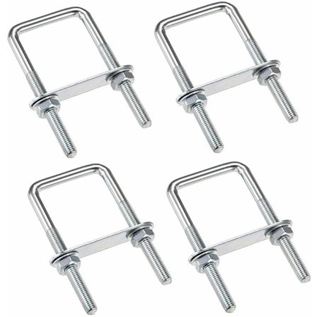 4 stycken U-bultar m6 U-bult 80 x 50mm, rostfritt stål U-bult med mutterplatta