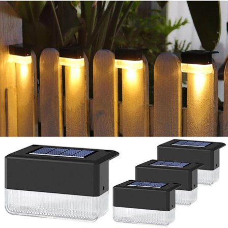 Solcelle Hegnlamper 4-pak Trappebelysning Udendørs Vejbelysning & Havedekoration_OF
