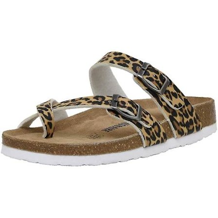 Dame Sandaler med Glidesål, Korkfodseng, Justerbare