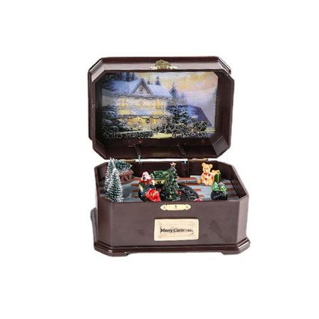 Julegaveeske med USB-strømforsyning, roterende LED-lys, musikkboks, kan brukes som gave eller dekorasjon