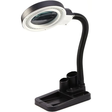 Forstørrelsesglass skrivebordslampe 40 LED-belysning Belysning 5X 10X Stativ Forstørrelsesglass Skrivebordslampe, Downlight