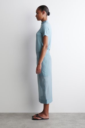 COS Women's Falda De Tubo Transparente in Turquesa