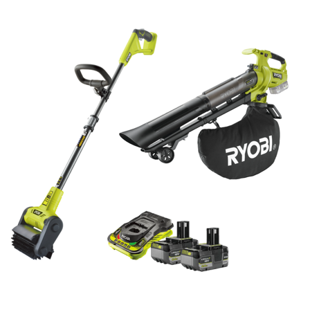 Ryobi RY18PCB+RY18BVXA+RC18150 Trädgårdspaket, Trädgårdsmaskiner