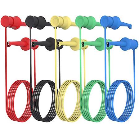 5 stk Testledninger Mini Grabber Testkabler Ledninger Dobbel IC Testkroker Klips Sonden Fargeassortert 100X2.2C Assorted Color 100X2.2CM