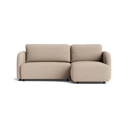 Arezzo Chaiselongue-Schlafsofa, rechts, Loop Beige, modernes Design mit Schlaffunktion, bequemer Polsterung, hoher Sitzkomfort, Breite 90cm