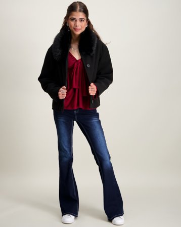 RYVLS STHLM Fur Collar Jacket Sort Jakker Pige - Kids Brand Store