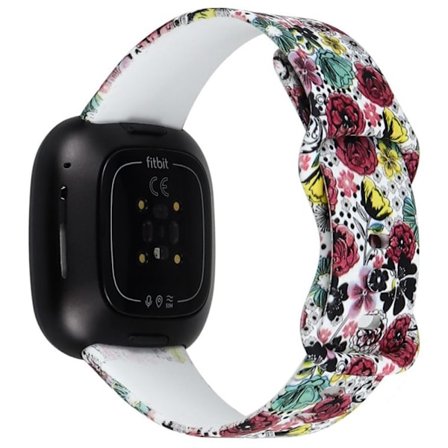 Fitbit Sense 2 / Versa 4 klockarmband i silikon med coolt mönster - Rosor Och Daises
