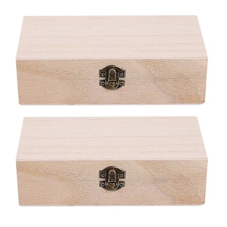 1 Setti 2 kpl Retro puiset lahjapakkauslaatikot Luovat pitkulaiset lahjojen säilytyslaatikot[D]