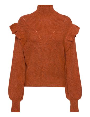 Vibooba Frill Pullover Bf Brown Vila