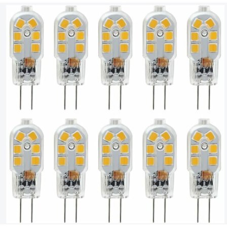 12V G4 LED-pære, 1W tilsvarende 10W halogenlampe, varm hvit 27