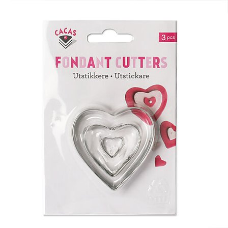CACAS Utstikkere Hjerte 3stk