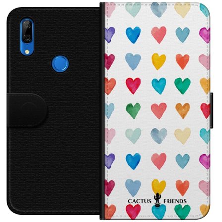 Yhteensopiva Lompakkokotelo Huawei Huawei P Smart Z Cactus and Friends - Watercolor Love Grid